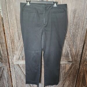 Lauren Ralph Lauren Pants Women's‎ Size 14 Black Flat Front Chino Straight Leg